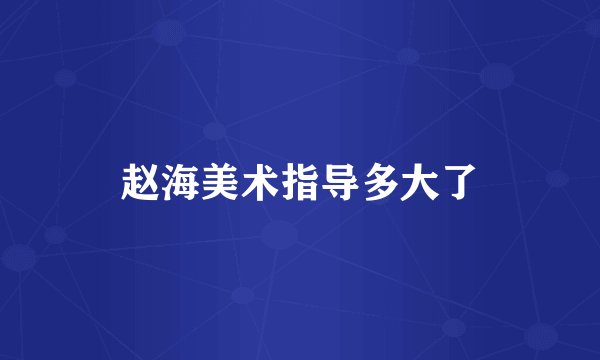 赵海美术指导多大了