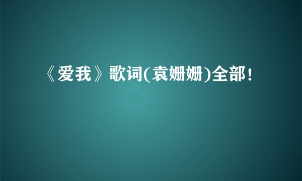 《爱我》歌词(袁姗姗)全部！