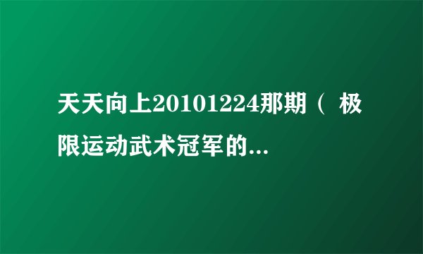 天天向上20101224那期（ 极限运动武术冠军的那一期）在最后的中华礼仪之美中播放的背景音乐是什么