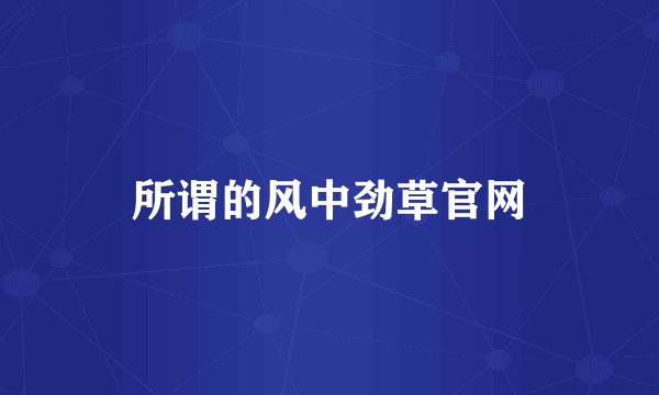 所谓的风中劲草官网