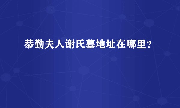 恭勤夫人谢氏墓地址在哪里？