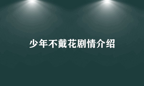少年不戴花剧情介绍