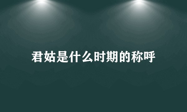 君姑是什么时期的称呼