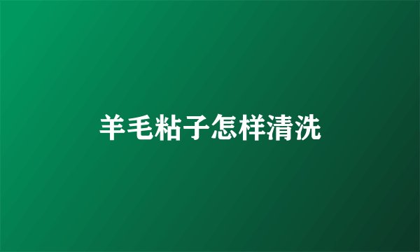 羊毛粘子怎样清洗