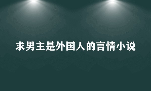 求男主是外国人的言情小说