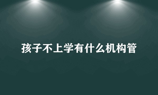 孩子不上学有什么机构管