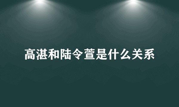 高湛和陆令萱是什么关系