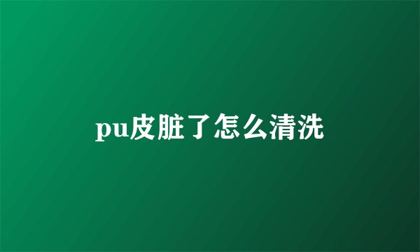 pu皮脏了怎么清洗