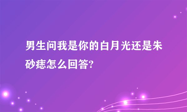 男生问我是你的白月光还是朱砂痣怎么回答?