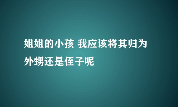 姐姐的小孩 我应该将其归为外甥还是侄子呢
