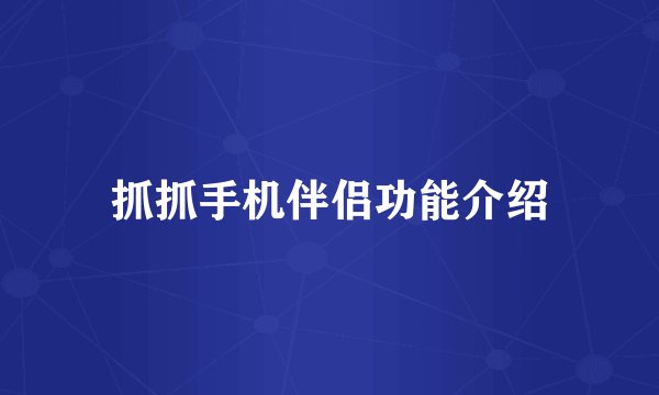 抓抓手机伴侣功能介绍
