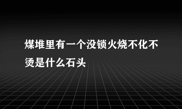 煤堆里有一个没锁火烧不化不烫是什么石头