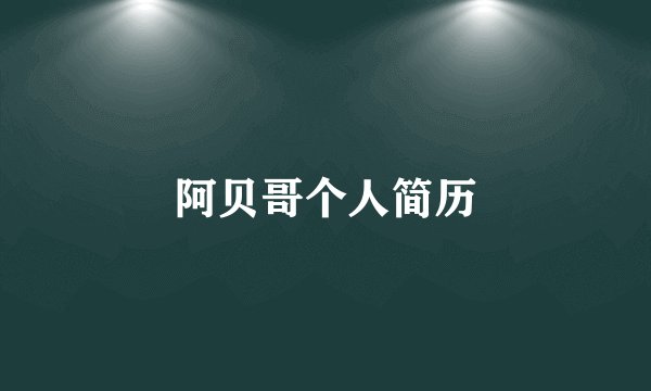 阿贝哥个人简历