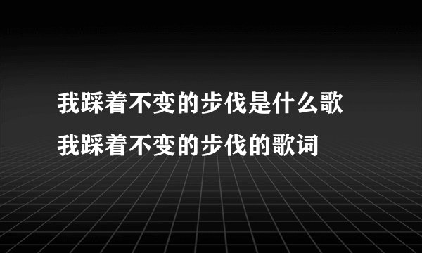 我踩着不变的步伐是什么歌 我踩着不变的步伐的歌词