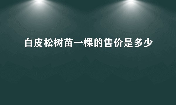白皮松树苗一棵的售价是多少