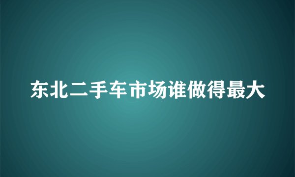 东北二手车市场谁做得最大