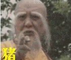 谁知道张QQ表情图片.是会动的那种.图片上面有个老和尚哈哈笑.他手指一指说；[你是猪]就图片好好看.