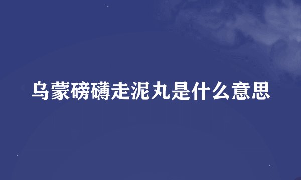 乌蒙磅礴走泥丸是什么意思