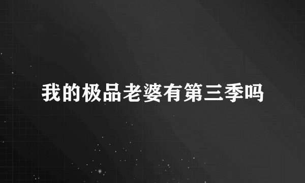 我的极品老婆有第三季吗