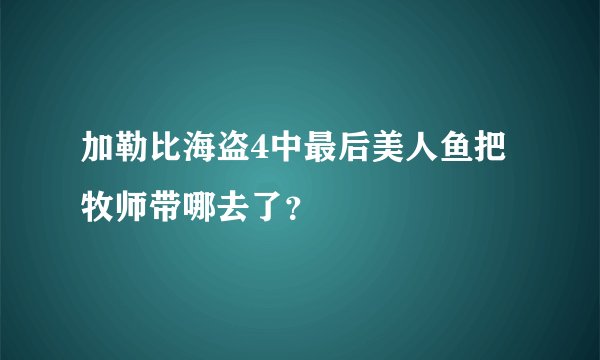 加勒比海盗4中最后美人鱼把牧师带哪去了？