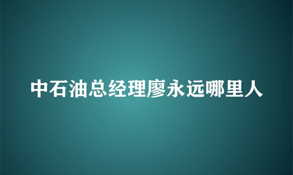 中石油总经理廖永远哪里人