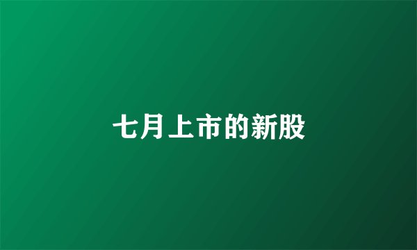 七月上市的新股