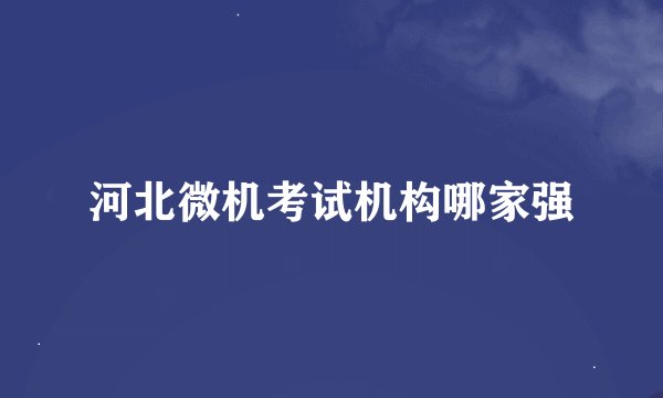 河北微机考试机构哪家强
