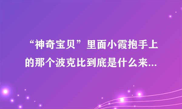 “神奇宝贝”里面小霞抱手上的那个波克比到底是什么来历吖？貌似很厉害