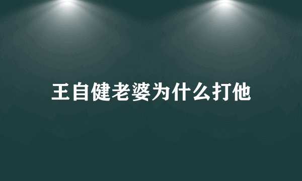王自健老婆为什么打他