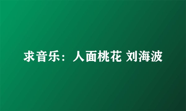 求音乐：人面桃花 刘海波