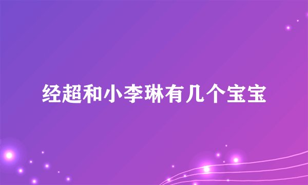 经超和小李琳有几个宝宝