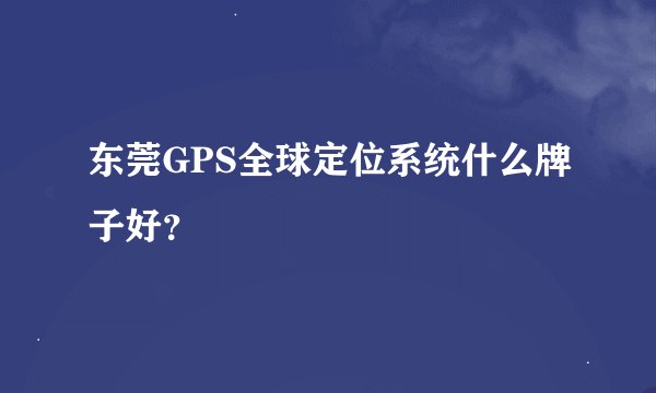 东莞GPS全球定位系统什么牌子好？
