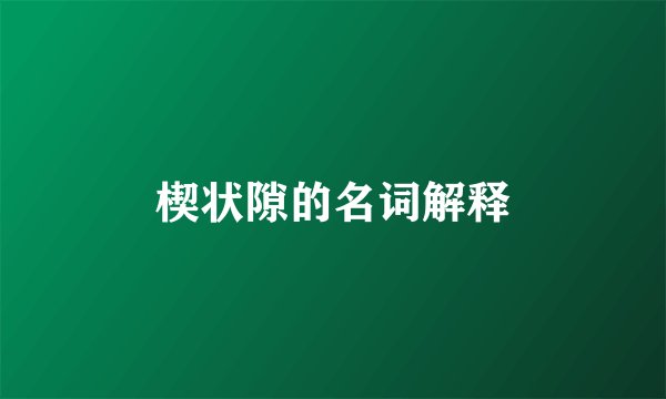 楔状隙的名词解释