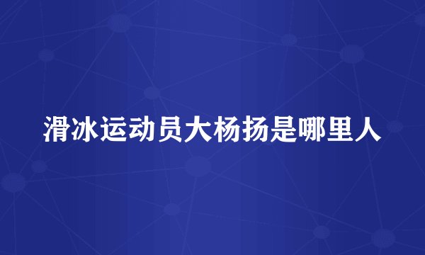 滑冰运动员大杨扬是哪里人