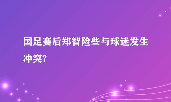 国足赛后郑智险些与球迷发生冲突?