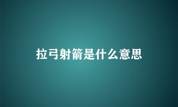 拉弓射箭是什么意思