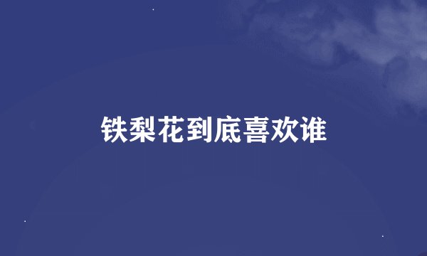 铁梨花到底喜欢谁