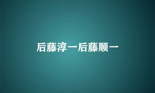 后藤淳一后藤顺一