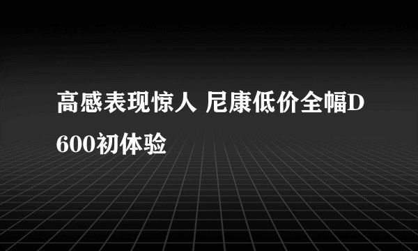 高感表现惊人 尼康低价全幅D600初体验