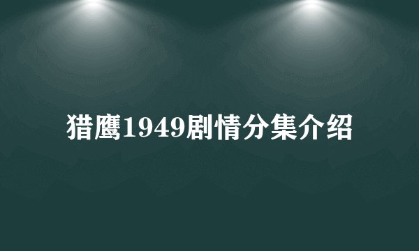 猎鹰1949剧情分集介绍
