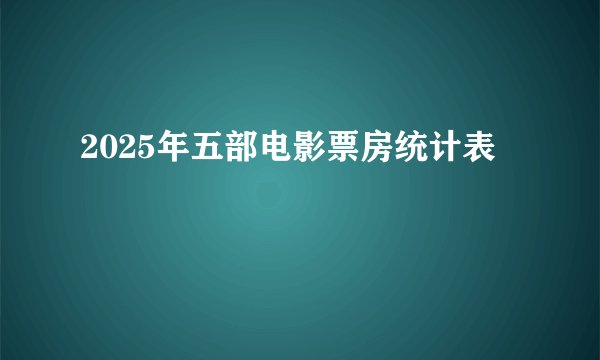 2025年五部电影票房统计表