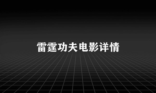 雷霆功夫电影详情