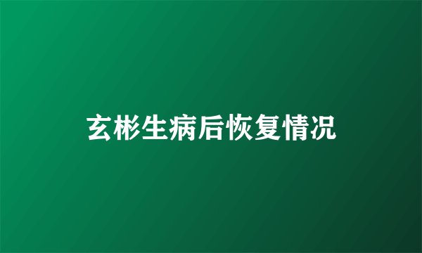 玄彬生病后恢复情况