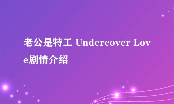 老公是特工 Undercover Love剧情介绍