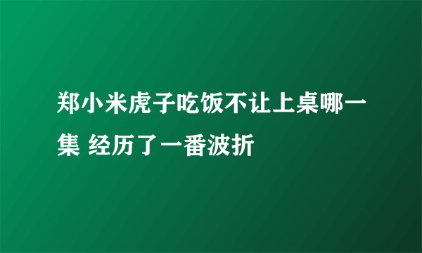 郑小米虎子吃饭不让上桌哪一集 经历了一番波折