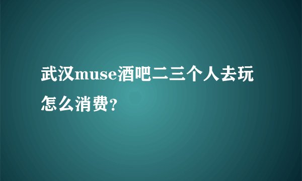 武汉muse酒吧二三个人去玩怎么消费？