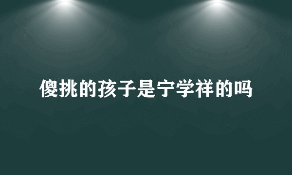 傻挑的孩子是宁学祥的吗