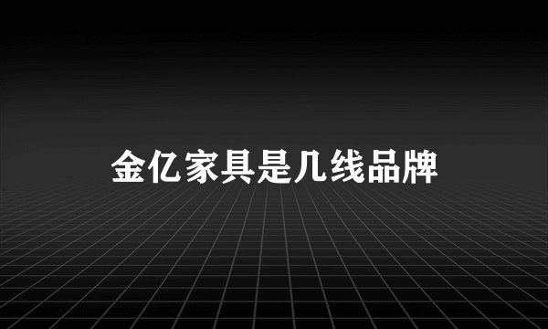 金亿家具是几线品牌