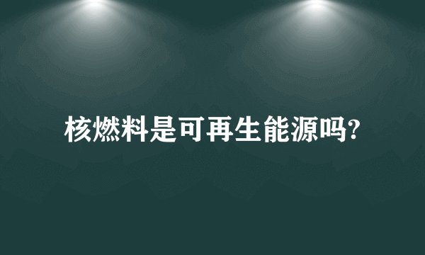 核燃料是可再生能源吗?