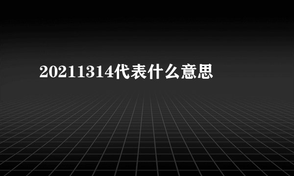 20211314代表什么意思